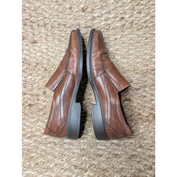 Ecco Helsinki Men\'s US 13 ,EU 47 Bike Toe Brown Leather Slip On Loafers Shoes main image 6
